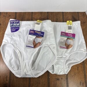 Bali NWT Size M White Tummy Solutions Control Briefs  Panties Lot Hi Cut Firm